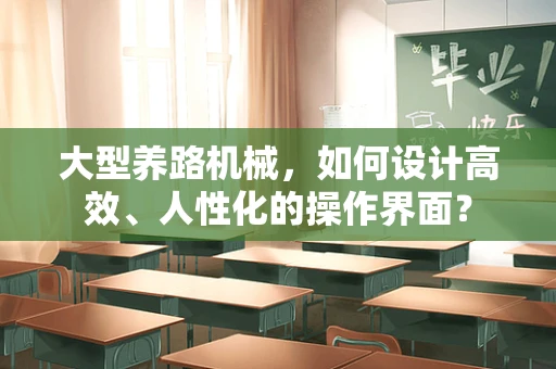 大型养路机械，如何设计高效、人性化的操作界面？