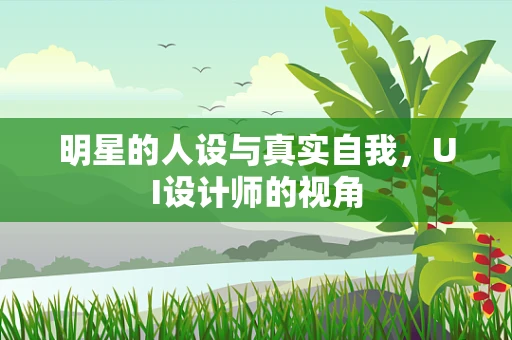明星的人设与真实自我，UI设计师的视角