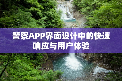 警察APP界面设计中的快速响应与用户体验