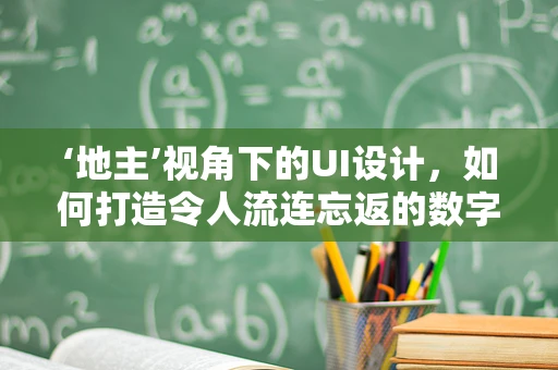 ‘地主’视角下的UI设计，如何打造令人流连忘返的数字领地？