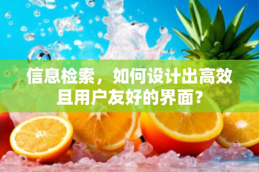 信息检索，如何设计出高效且用户友好的界面？