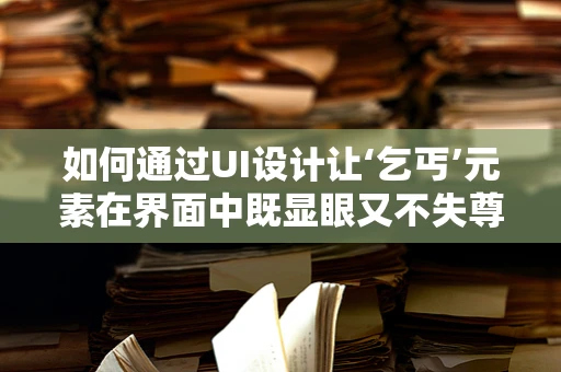 如何通过UI设计让‘乞丐’元素在界面中既显眼又不失尊重？