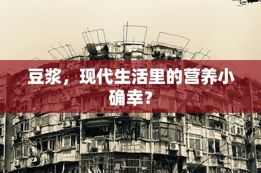 豆浆，现代生活里的营养小确幸？