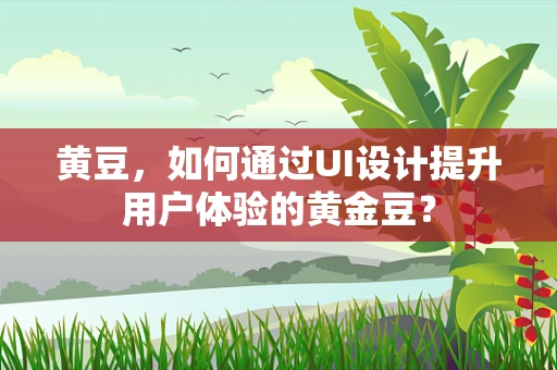 黄豆，如何通过UI设计提升用户体验的黄金豆？