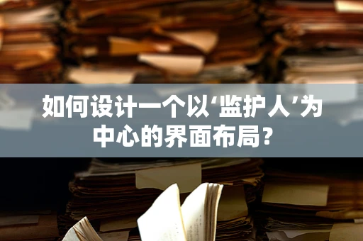 如何设计一个以‘监护人’为中心的界面布局？