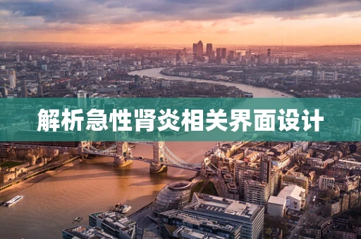 解析急性肾炎相关界面设计