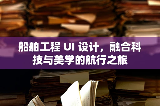 船舶工程 UI 设计，融合科技与美学的航行之旅