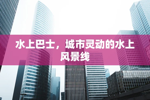 水上巴士，城市灵动的水上风景线
