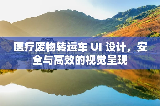医疗废物转运车 UI 设计，安全与高效的视觉呈现