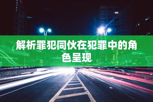 解析罪犯同伙在犯罪中的角色呈现