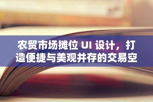 农贸市场摊位 UI 设计，打造便捷与美观并存的交易空间
