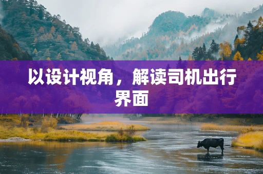 以设计视角，解读司机出行界面