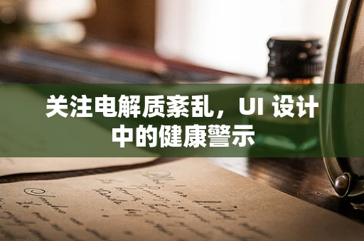 关注电解质紊乱，UI 设计中的健康警示
