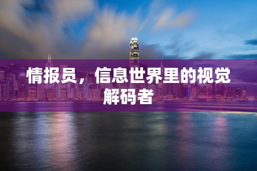 情报员，信息世界里的视觉解码者