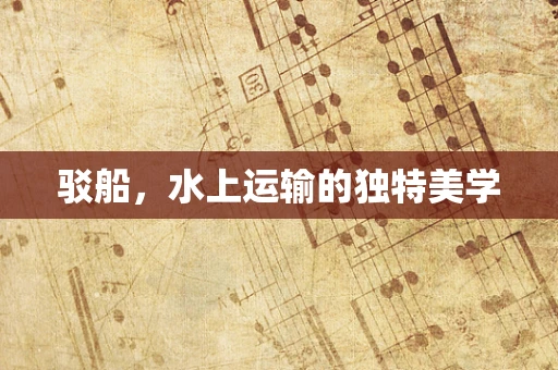 驳船，水上运输的独特美学