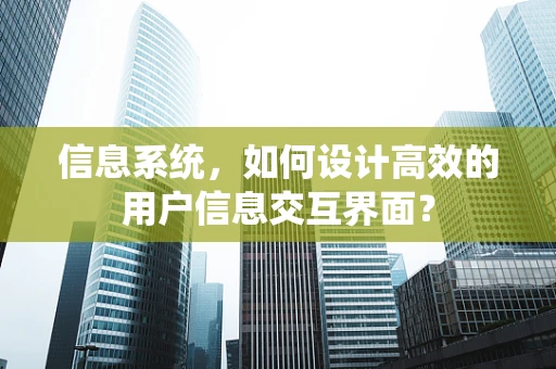 信息系统，如何设计高效的用户信息交互界面？