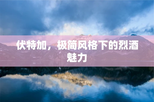 伏特加，极简风格下的烈酒魅力