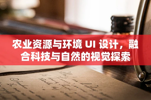 农业资源与环境 UI 设计，融合科技与自然的视觉探索