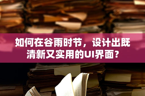 如何在谷雨时节，设计出既清新又实用的UI界面？