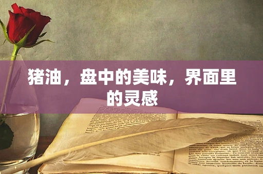 猪油，盘中的美味，界面里的灵感