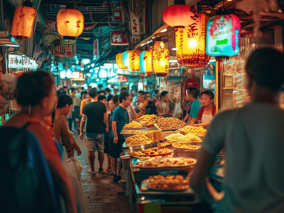 夜市小吃摊，点亮城市烟火气的独特界面