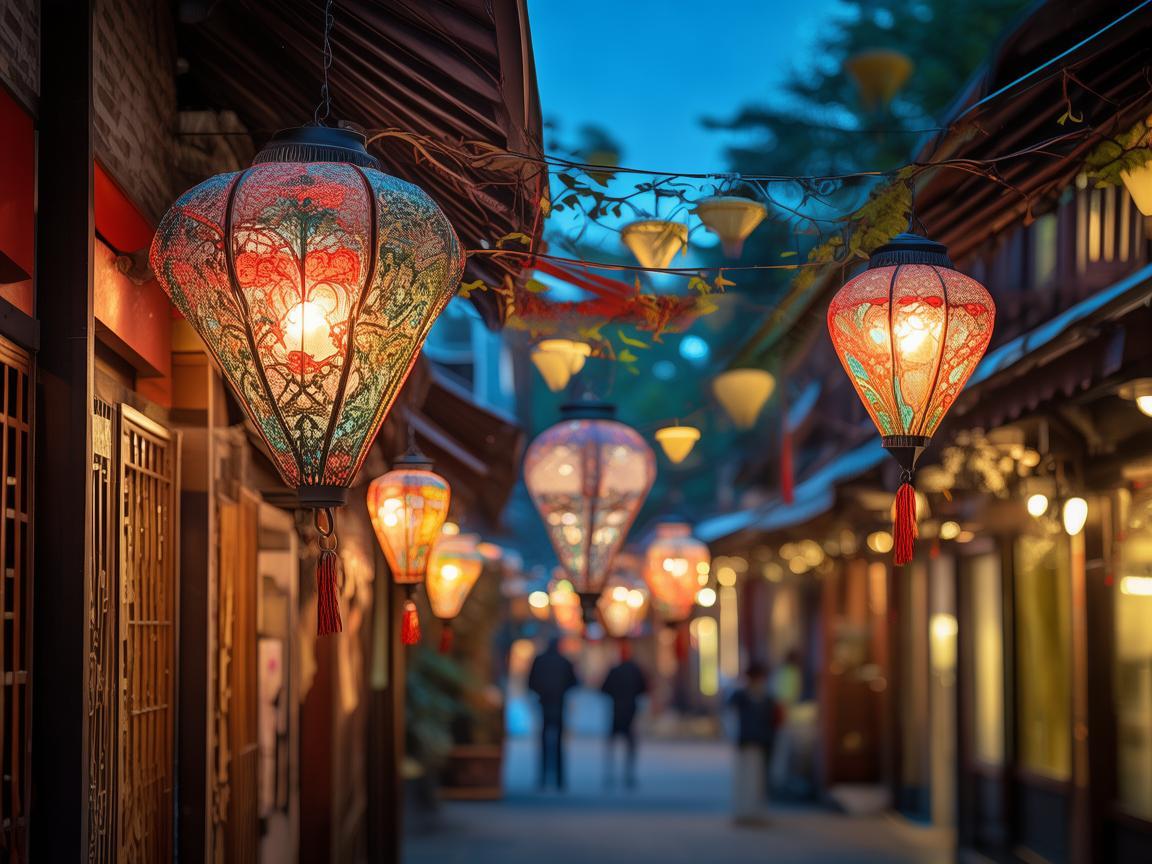 夜市街灯笼，如何设计既吸引眼球又符合夜间安全性的照明方案？