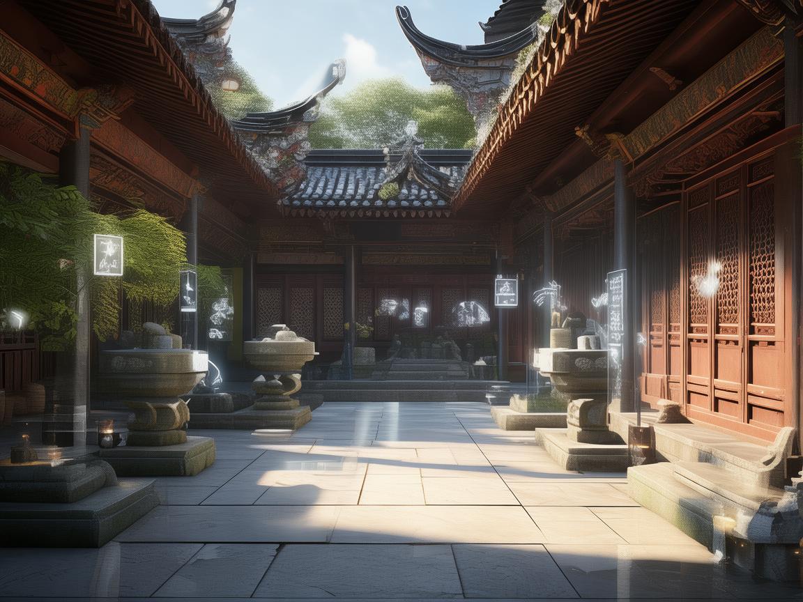如何在道观UI设计中融合传统与现代，创造和谐共生的空间体验？